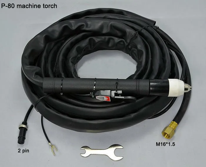 P-80 Panasonic Air Plasma Cutting Cutter Torch Complete,Straigh Machine Torch Head Body, 12 Foot & 4 Meter,Pilot Arc Starting