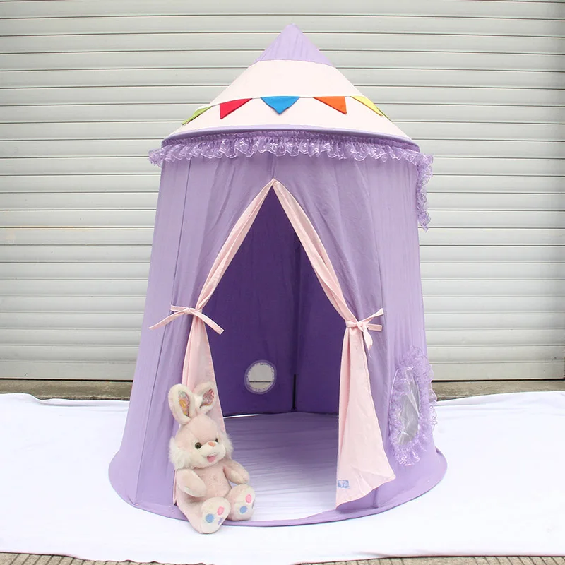 Hot Selling Prince Tents Breathable Mesh Kids Play Tent Indoor Mongolia Tent Four Season Tent Play House Purple Pink