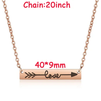 

Hand Stamped Love Bar Necklace For Lover Pendant Necklace Gift Fashion Clavicular Chain Charm Holder Exclusive Jewelry