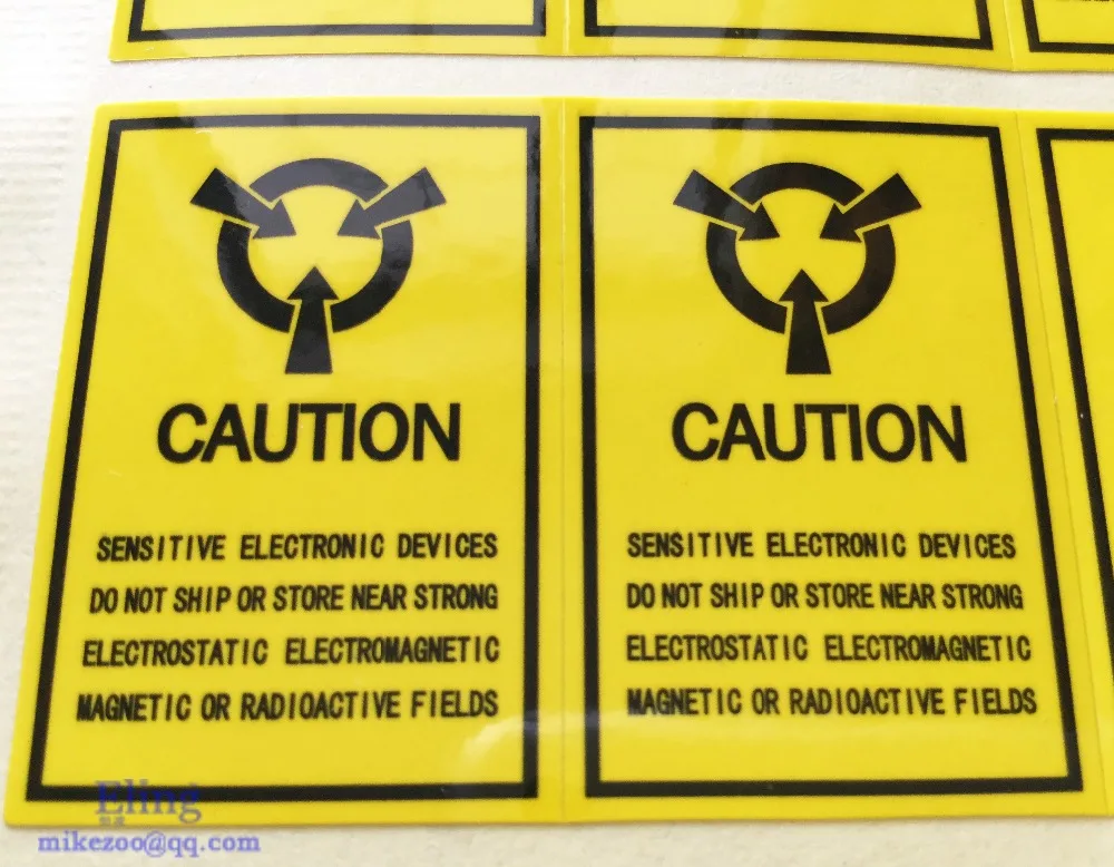 400 шт./лот 2,7x4 см осторожно чувствительные электронные устройства бумажные наклейки с глянцевой ламинацией, артикул CA32