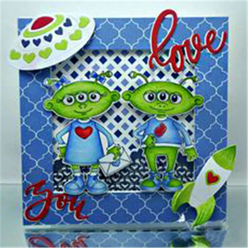 

Naifumodo1 Pc/lot Metal Cutting Dies Scrapbooking for Card Making DIY Embossing Cuts New Craft Die Alien Spaceship