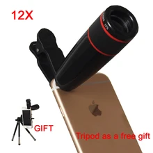 12X телеобъектив зум телескоп мобильный телефон объектив камеры оптические линзы с универсальным зажимом для iPhone 5S 6s 7 Plus samsung LG