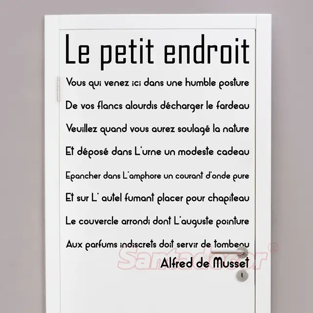 Avoir Images Sticker Citation Porte De Toilette Le Petit Endroit Vinyle Decor actualisé par
