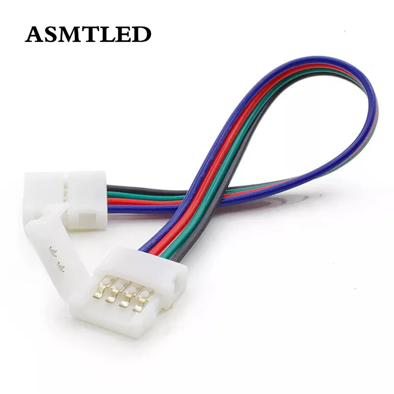 

5Pcs 10mm 4Pin Two Connector With Cable For SMD 5050 RGB LED Strip Light Not Waterproof Waterproof LED PCB Board Wire Connector