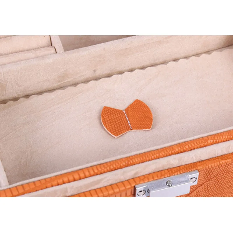 1Pcs Fashion Women's Leather Jewelry Boxes, Cosmetic Bags, Jewelry Boxes Travel Makeup Large Cosmetic Toiletry Zipper Bag Handbag Storage Case HG0484 (10)