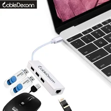 Thunderbolt 3 Ethernet RJ45 USB 3,0 хаб usb3.1 type-c USBc 3 Порты и разъёмы usb Gigabit LAN адаптер для apple нового Macbook pro 2017 2016