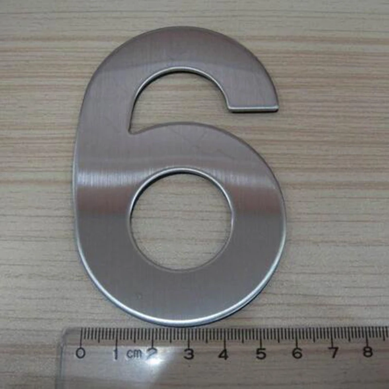 

0-9 number 95*60mm Brushed Self Adhesive Number Hotel Modern House Numbers Door Address 304 Stainless Steel