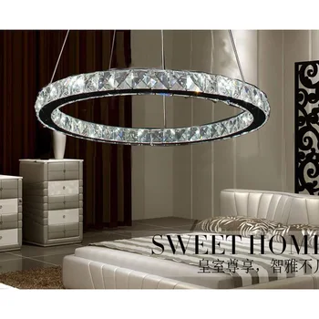 

Modern minimalist circular LED round chandelier Circle dining room living room stainless steel bedroom LU01