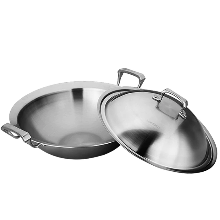 304 stainless steel wok non stick frying pan binaural Wok Chinese big