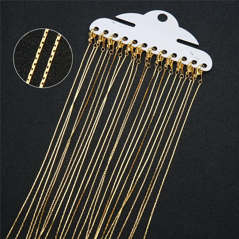 12 шт. в упаковке, цвета: золотистый, серебристый Цвет карабины змея цепи объемный металлический ожерелье, цепочка из меди Лот ручной работы для изготовления ювелирных изделий, Длина 40 см