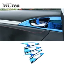 MCrea BOOMBLOCK Авто наклейки из нержавеющей стали для Honda Civic 10th Внутренняя Рамка дверной ручки Чехлы аксессуары