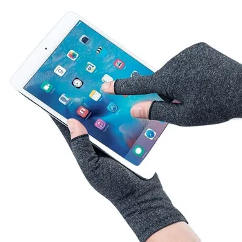 

1 Pair Unisex Men Women Therapy Compression Gloves Hand Arthritis Joint Pain Relief Health Care Half-finger Gloves Drop Shipping