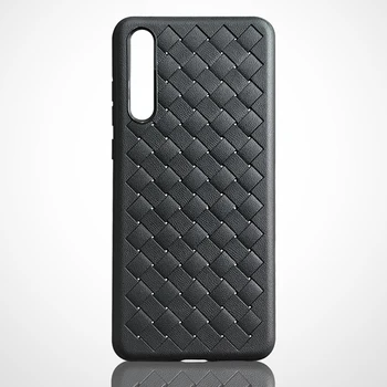 

100pcs Woven Pattern All-inclusive Soft TPU Leather Cover For Huawei P30 P20 Mate 20 X 10 Pro Ultra Slim Protective Skin Cases