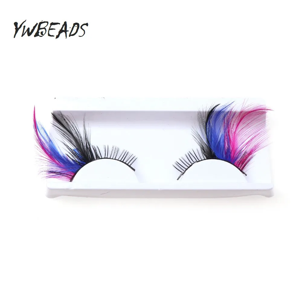 

Exaggerated Color False Eyelashes Stage Performance Art Studio Makeup Eye Lashes Thick Feather Fake Eyelashes