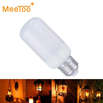 

E14 E27 LED Candle Bulb Flame Lamp AC85-265V Emulation Flame Effect Fire Light Bulb Tubes E26 SMD2835 Three Modes Holiday Lights