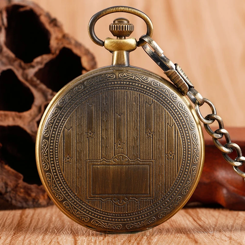 YISUYA Mechanical Pocket Watch Men Hand Wind Board Plank Pattern Retro Style Wind Up Pendant Fob Chain Christmas Gift for Women (7)