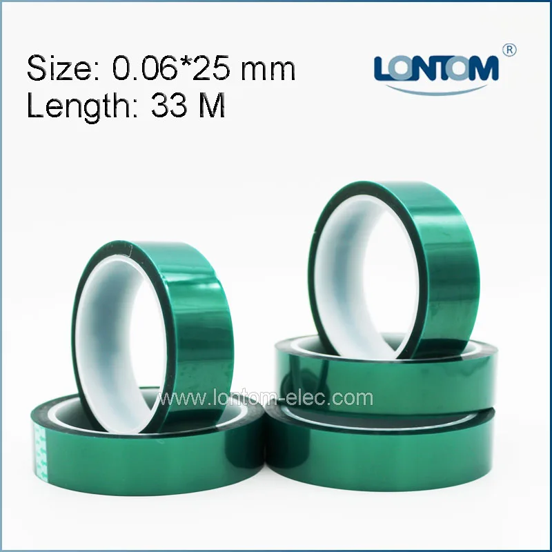 

25mm width Green PET Adhesive Tape High Temperature for PCB Solder Shielding