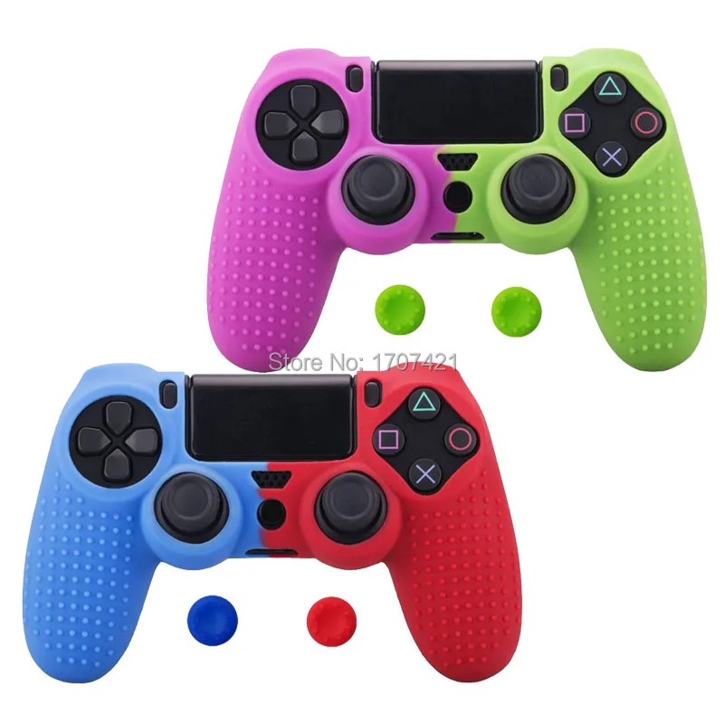 

2pcs/1pc New Non-slip Studded Silicone Rubber Cover Case for PS4 PlayStation 4 Controller for PS4 Pro Slim Dualshock 4 Gamepads