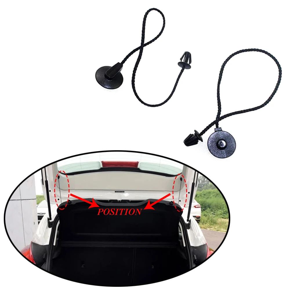 beler 2pcs Rear Trunk Storage Cargo Package Tray Parcel Shelf Fixing Tie Down Strap Cord String