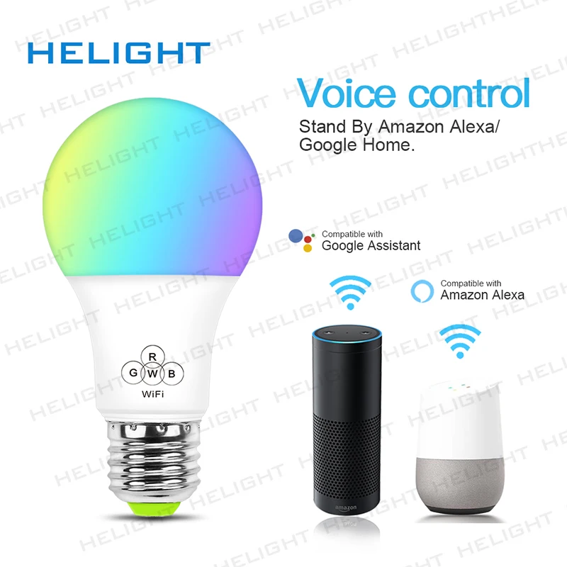 

WIFI Smart Music Bulb 4.5W 6.5W E27 RGBW bulb Dimmable Support Amazon Alexa & Google Home IOS/Android APP Control AC85-265V