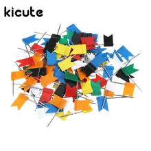Kichute 100 шт./лот смешанный цветной флаг нажимной гвоздь-болт Кнопка пробковая доска карта чертежные штифты дом Школа Офис Канцелярские Принадлежности