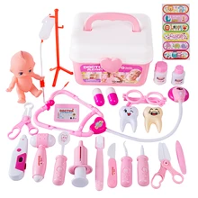 NFSTRIKE, 26 шт., Детские ролевые игры, игрушка-Доктор, симулятор, чемодан, набор, Акустооптический доктор, эхометр, игрушки, набор для детей