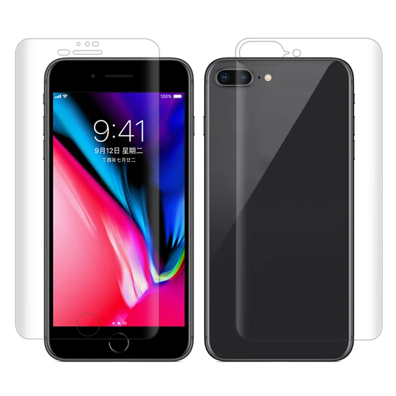 Для IPhone 7plus высокая четкость защита экрана передняя + задняя ПЭТ мягкая пленка