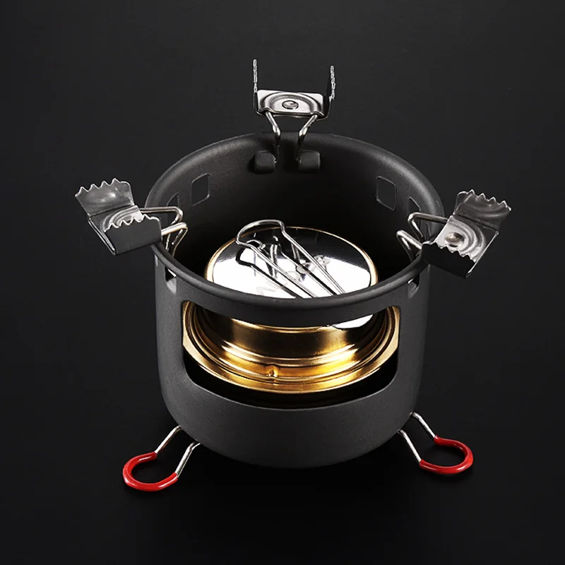 Alocs Spirit Gas Liquid Solid Alcohol stove With Stand Folding Portable