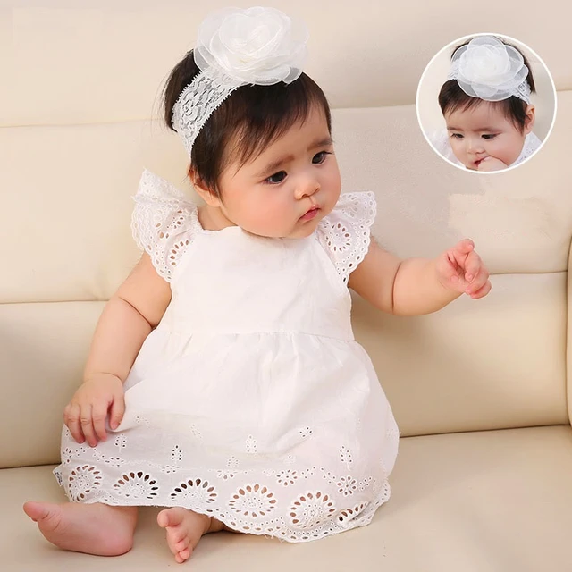 Vestido de algodón para bebé recién nacido, Floral, blanco, 0, 3, 6 - AliExpress