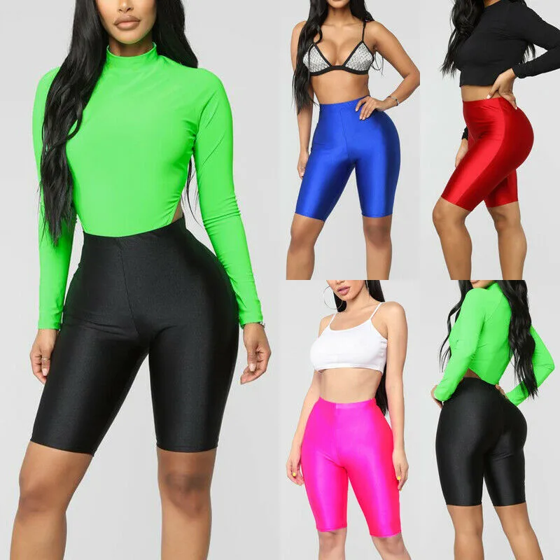 

hirigin New Women Leggings Biker Shorts Dance Workout Sports Yoga Pants High Waist Bodycon Slim Stretch Gym Yoga Pants Leggings