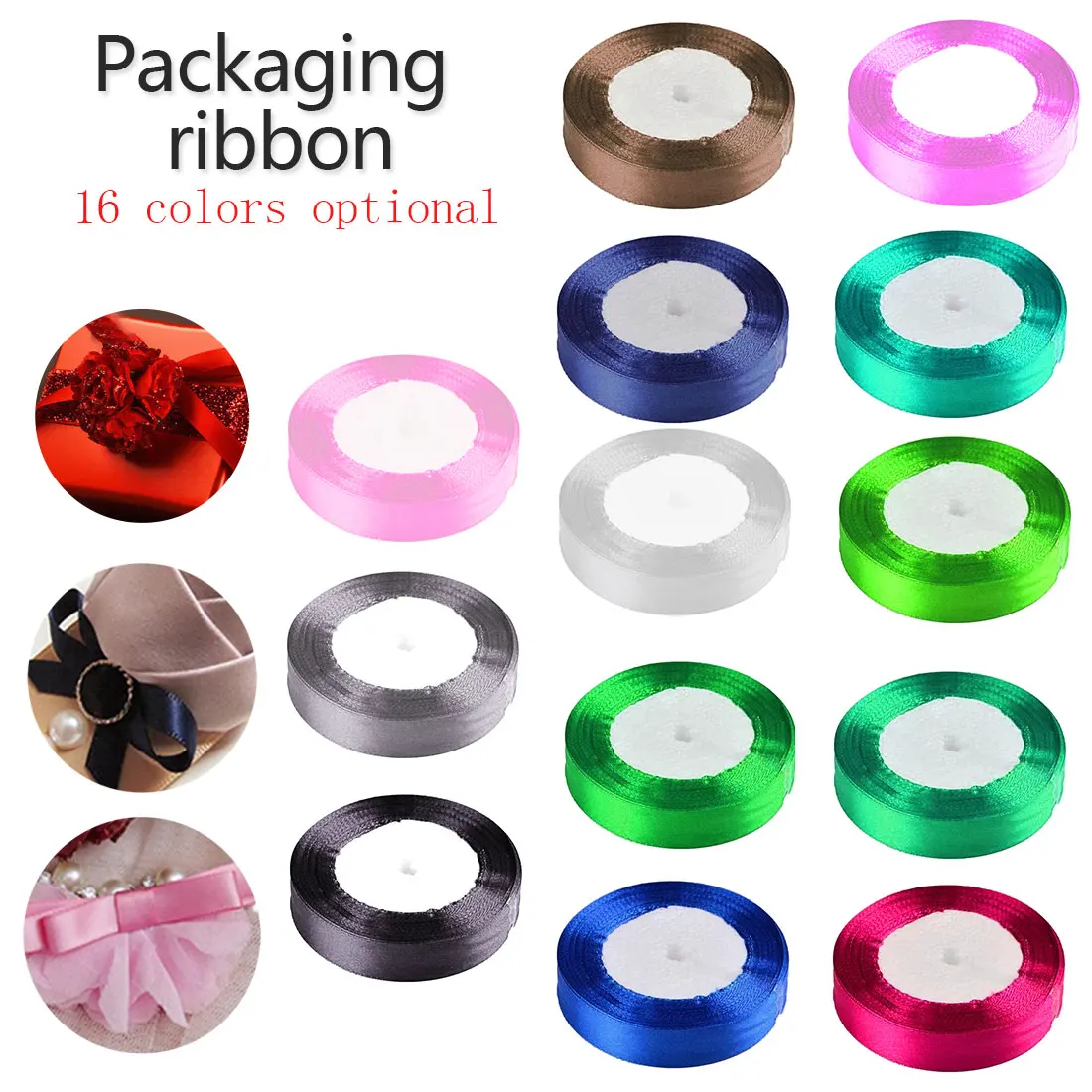 (25 yards/roll) Satin Ribbon Wholesale Gift Packing Christmas
