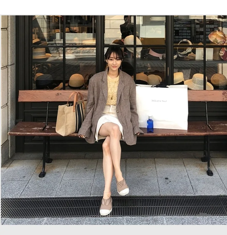 Bolsa para Senhoras Tote para Feminino Pasta de Negócios Moda Simples Grande-capacidade Vintage Listrado Portátil ol Estilo Coreano 1 Bolsas de ombro