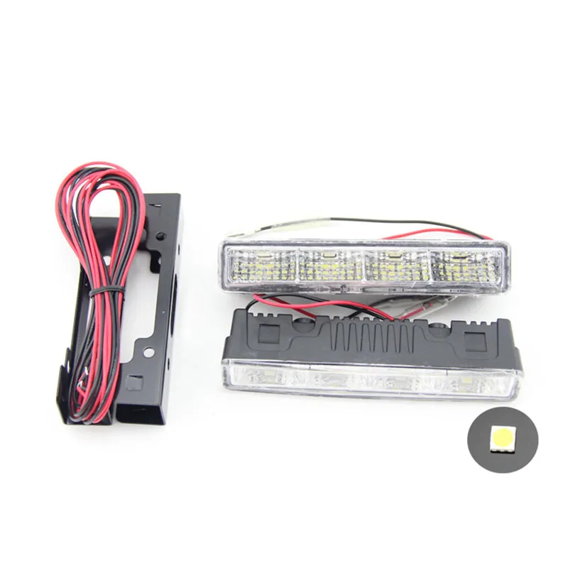 

2X 5050 DRL 4W 4led car Daytime running light universal 12v highlight ambient light car waterproof new car style free shipping