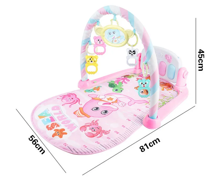Esteira do Jogo do Bebê Crianças da Aptidão Teclado do Piano da Cremalheira com Cobertor Brinquedos do Bebê Animal Bonito Chocalhos Ginásio Rastejando Atividade Esteira Presentes 16 Brinquedos e hobbies