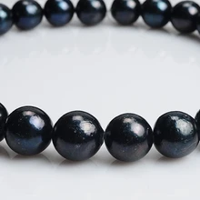 Натуральный синий черный круглый пресноводный жемчуг 15-16 мм 15 дюймов DIY ожерелье браслет серьги оптом