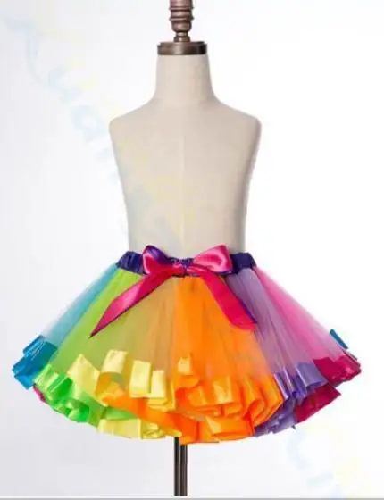 Для маленьких девочек Детские Балетные танцевальные юбка сетка розовый пачка юбки блестящая Звезда pettiskirts блеск женские Подъюбники костюмы для выступлений - Цвет: colorful