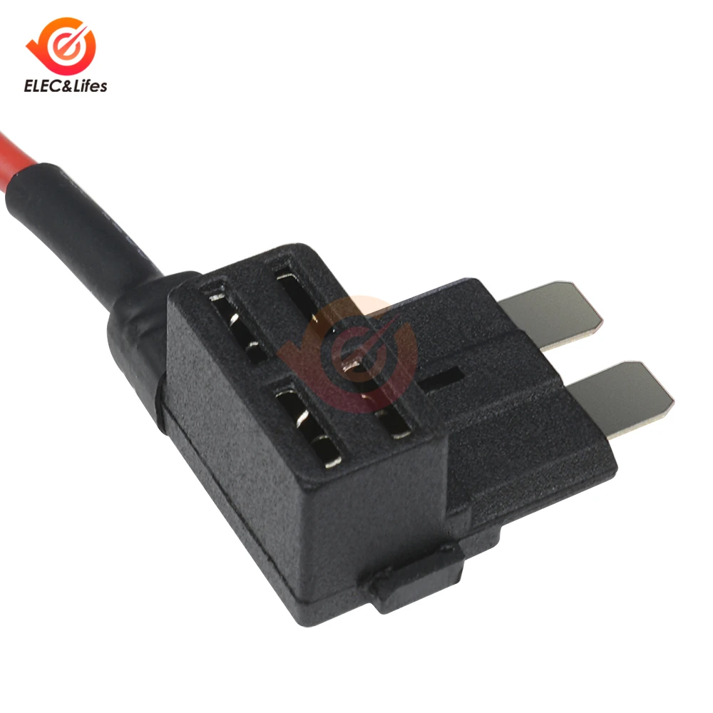 5Pc 12V Car Blade Fuse Holder Add-a-circuit TAP Adapter Micro Mini Standard ATM APM Blade Automotive Fuse With 10A AMP Wire fuse holder car fuse kit blade fuses car fuses car fuse holder fuse adapter holder