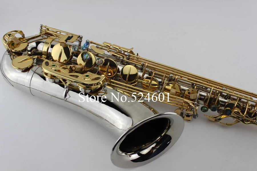 На заказ никелированный тенор саксофон резной цветок Абалон золотой ключ тенор Bb саксофон латунный инструмент