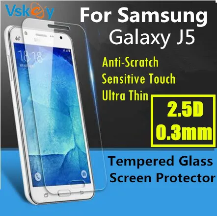 

Vskey 20pcs 2.5D Tempered Glass For Samsung Galaxy J5 Screen Protect Anti-Scratch Glass Protective Film J5008 free shipping