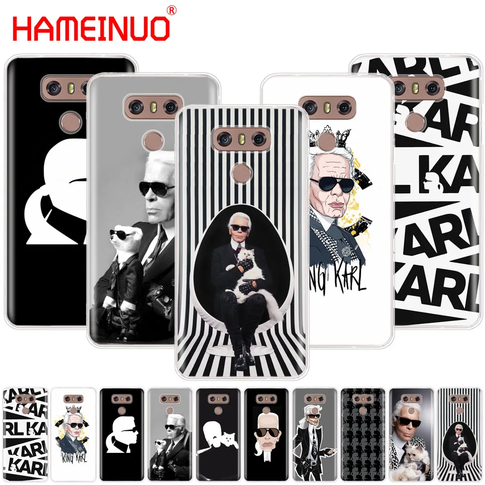 

HAMEINUO Karl Lagerfeld art case phone cover for LG G7 Q6 G6 MINI G5 K10 K4 K8 2017 2016 X POWER 2 V20 V30 2018