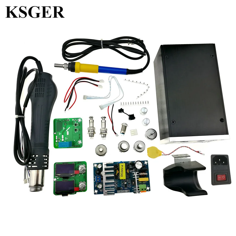 

T12 Soldering Iron tips Hot Air Gun 2 in 1 DIY Electric Power STM32 Controller Combo Welding Station T12 OLED Welding 72W800W