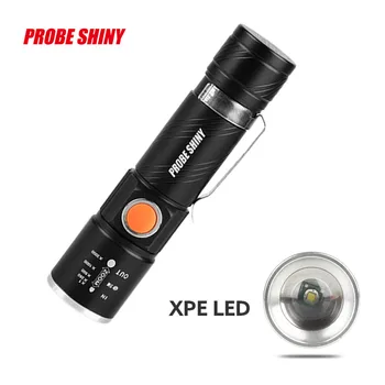 

PROBE SHINY Super Bright XPE LED Adjustable Focus USB Rechargeable Flashlight Lamp Torch Dropshipping #1101