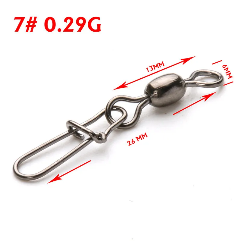 50 Pieces Fishing Crane Swivel With Nice Snap Fishing Connector 7 26MM Fishing Toolcrane pin