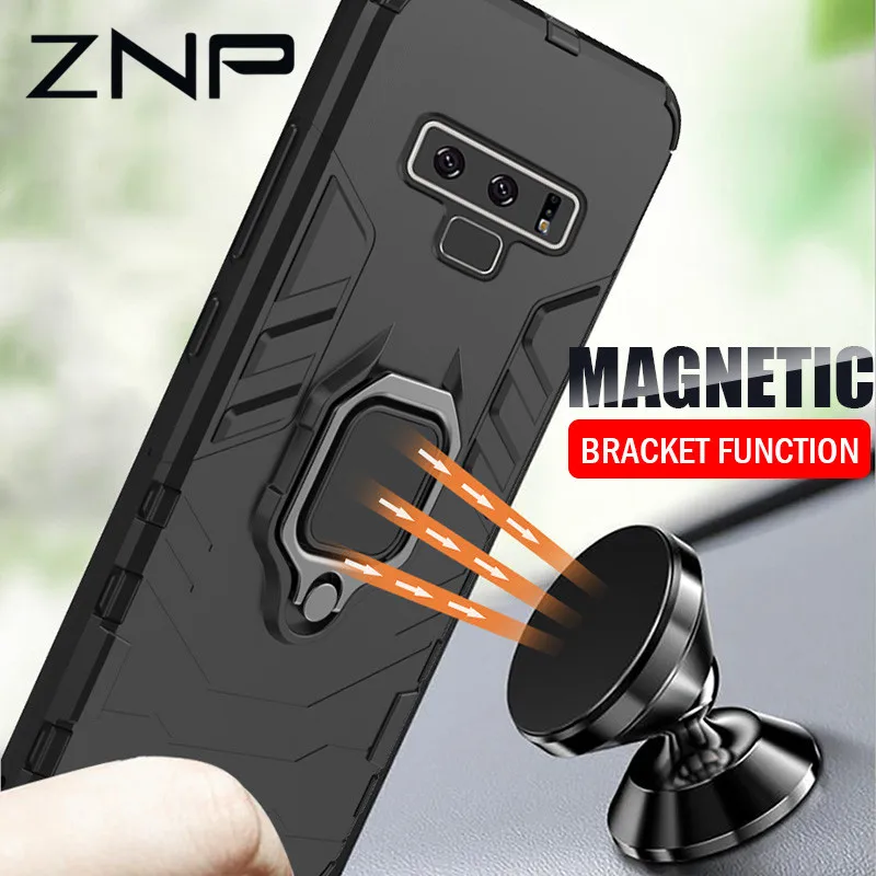 

ZNP Luxury Armor Phone Case With Holder Full Cover For Samsung Galaxy Note 9 Shockproof Shell for Samsung Note 9 Protection Case