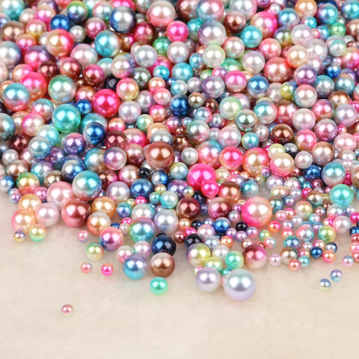 100pcs 8mm No Hole Rainbow Colorful Plastic ABS Pearl Loose Beads For  Jewelry Making DIY Handcraft Wedding Decorations Hand Made