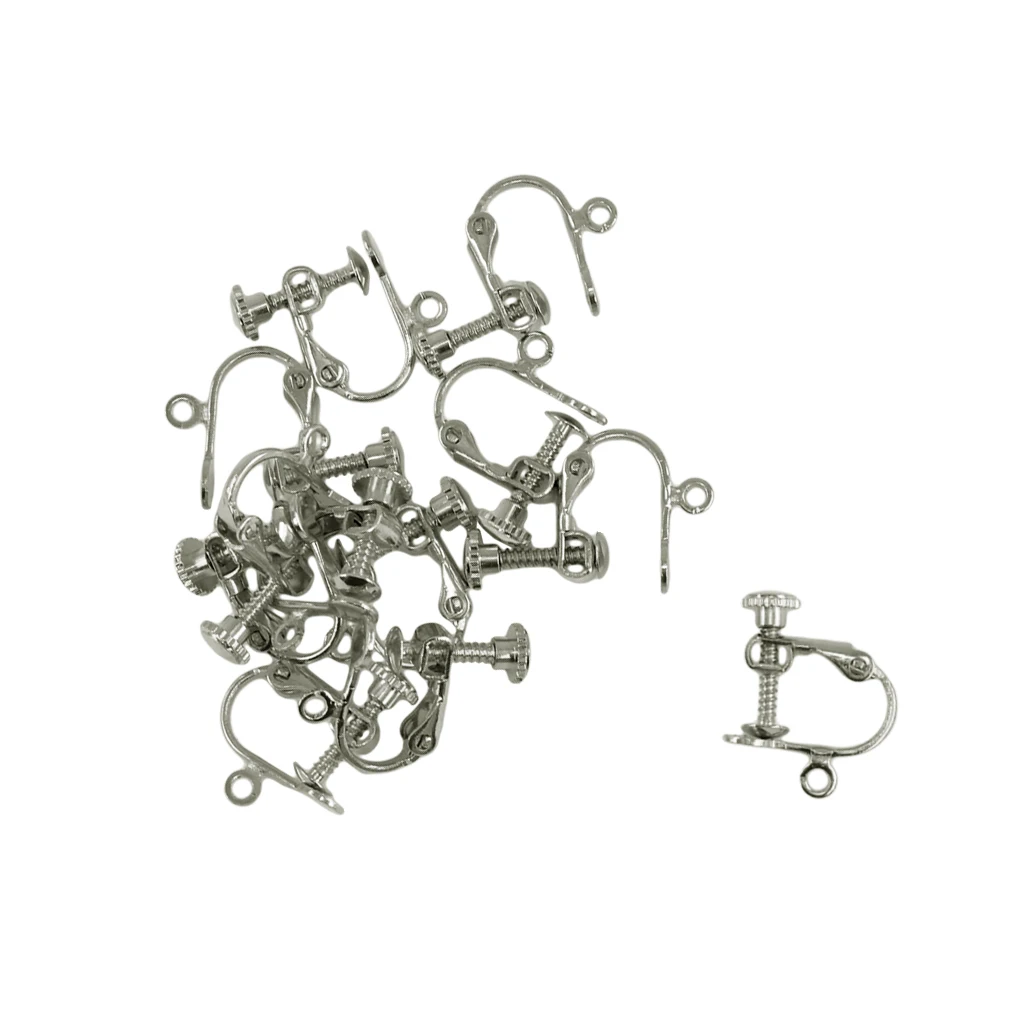 36 Pieces Non-Piercing Brass Adjustable Screw Earring Clip Hooks DIY Crafts