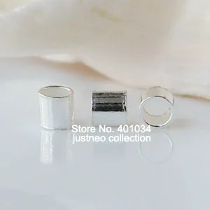 

crimp bead,2*2mm solid 925 sterling silver crimp tube with 1.6mm hole,micro cut bead cord tip for all beading wire, 1 piece