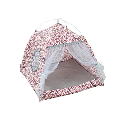 Летние для домашних животных собак палатка дом дышащая будка для питомца с сеткой портативный складной Открытый сетка Кошка маленькая собака охлаждающая палатка дом - Цвет: Leopard Pink