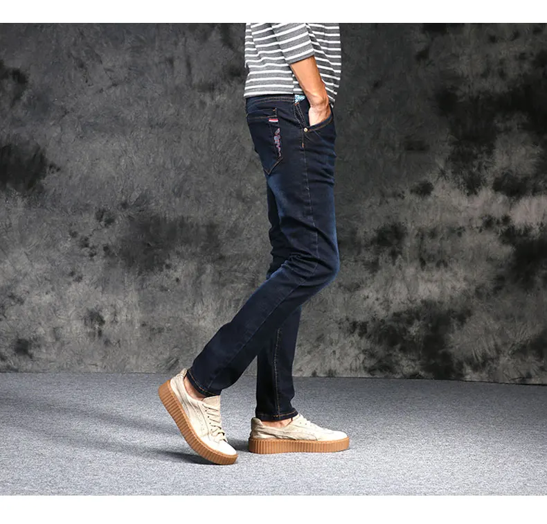 Ummewalo стрейч обтягивающие джинсы для Для мужчин дизайнер умягчитель джинсы человек эластичный Повседневное Жан брюки мужской качество
