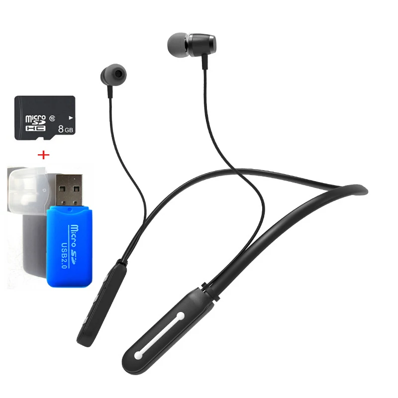 

Bluetooth Earphone Built-in Mic Wireless Lightweight Neckband support 8GBTF Sport Headphone earbuds stereo auriculares for phone